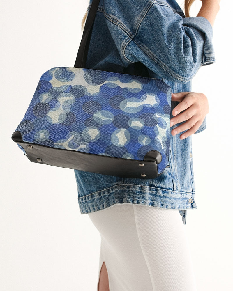 Blue and White Print Shoulder Bag