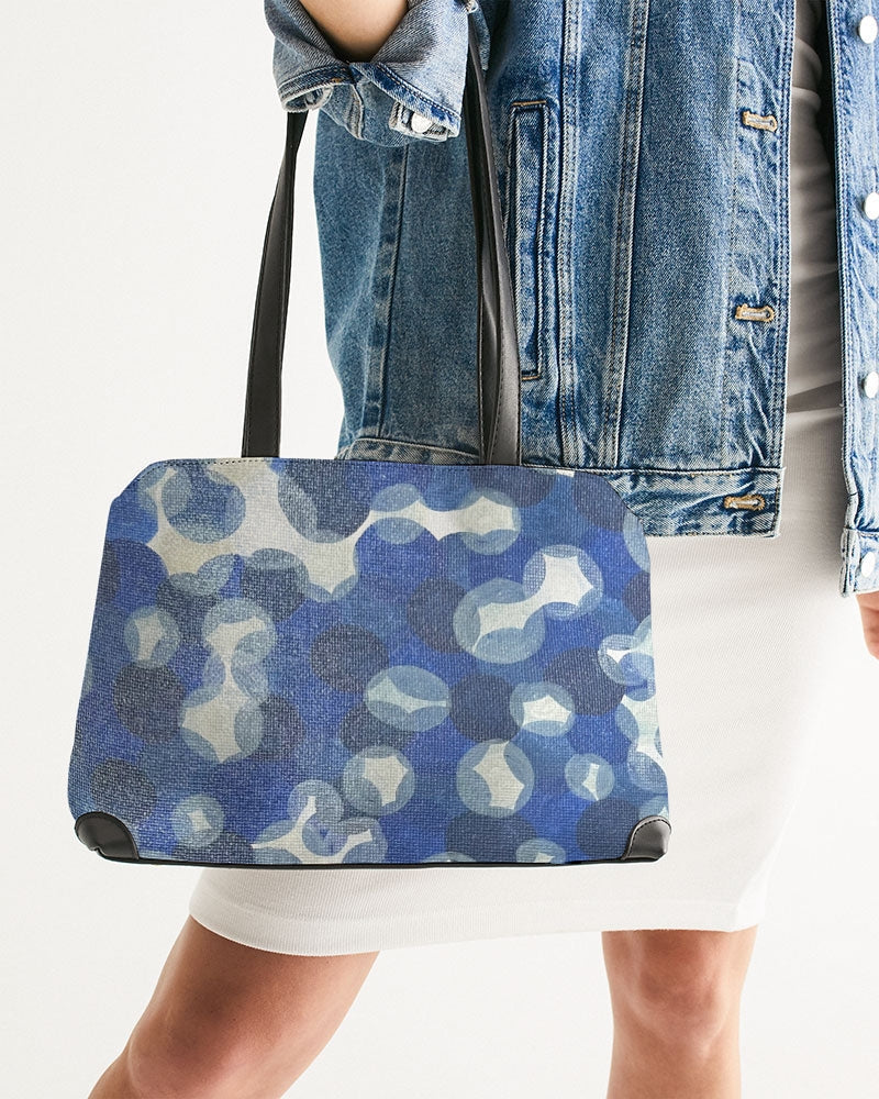 Blue and White Print Shoulder Bag